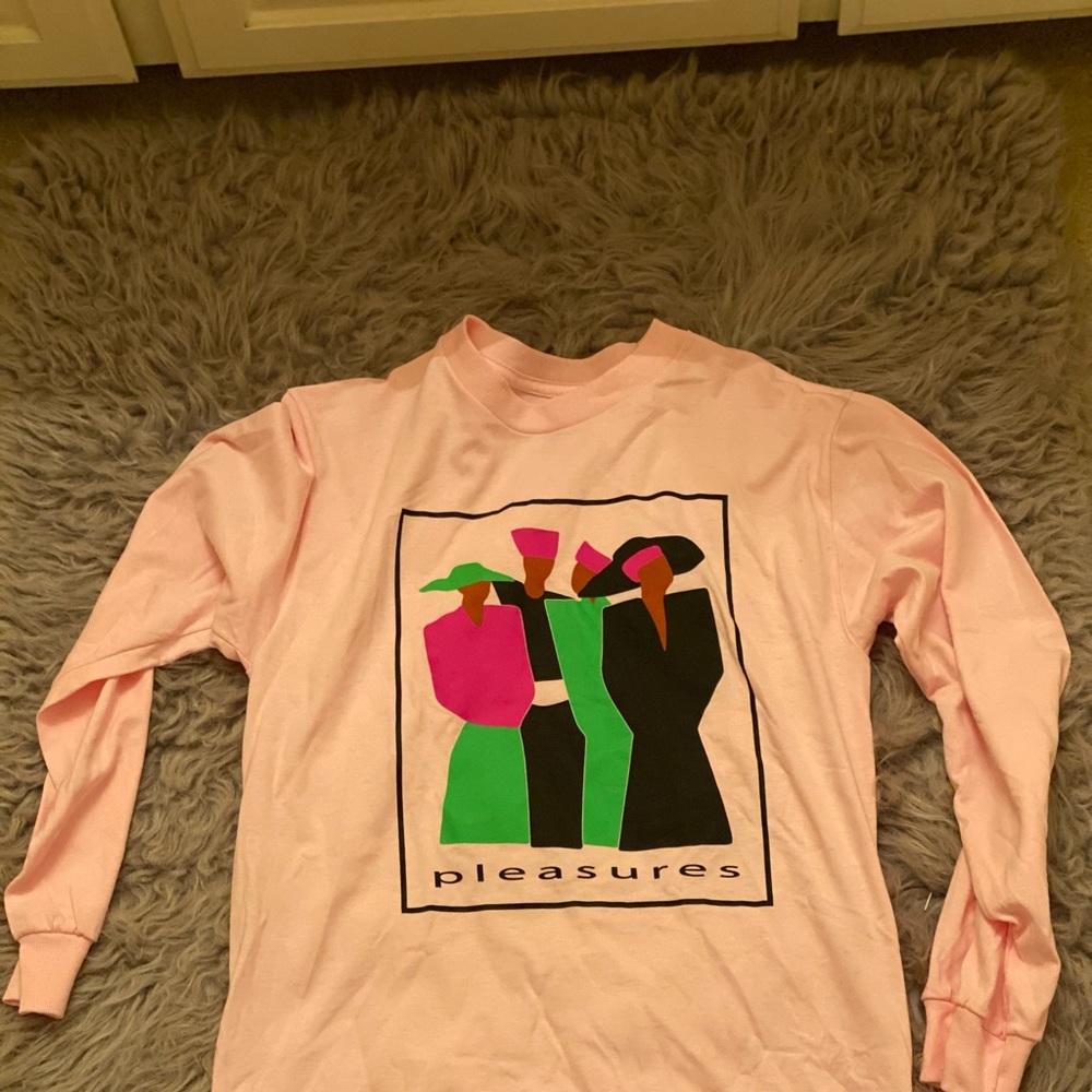 PLEASURES - Graphic Long Sleeve, Pink, Men’s Size Small - Picture 2 of 5